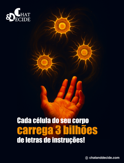 Cada célula do seu corpo carrega 3 bilhões de letras de instruções!